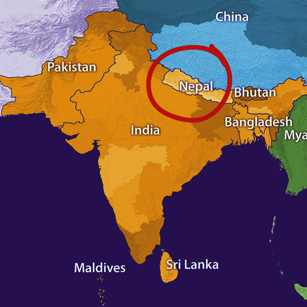 Непал на карте